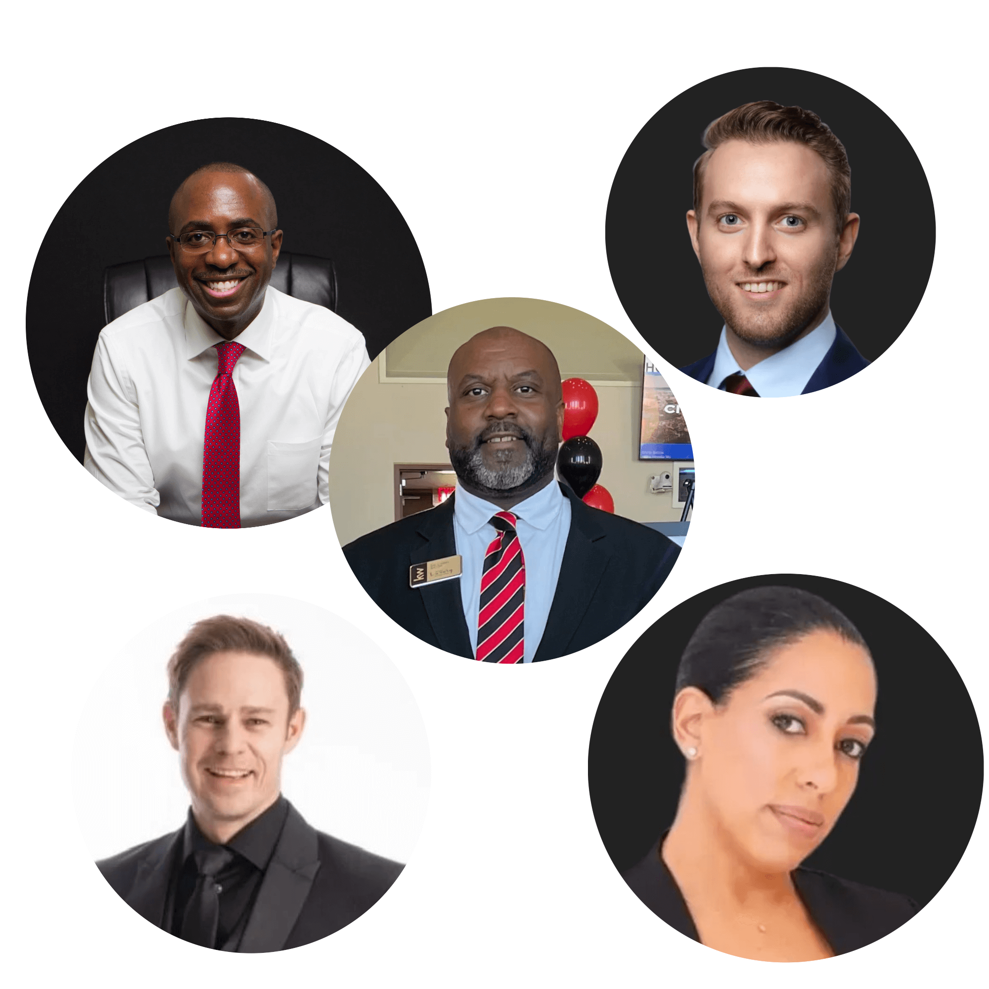 Five circles with Middlesex Cash Homes employees' photo