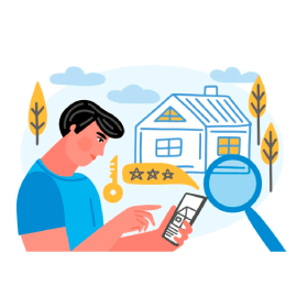 Man searches for a house on his phone. - Middlesex Cash Homes
