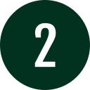 White number "2" inside a dark green circle
